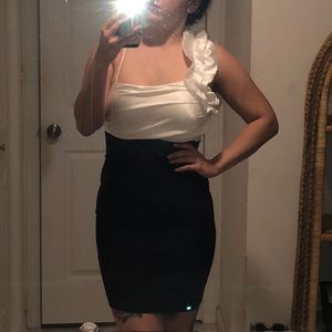 Black and white cocktail dress